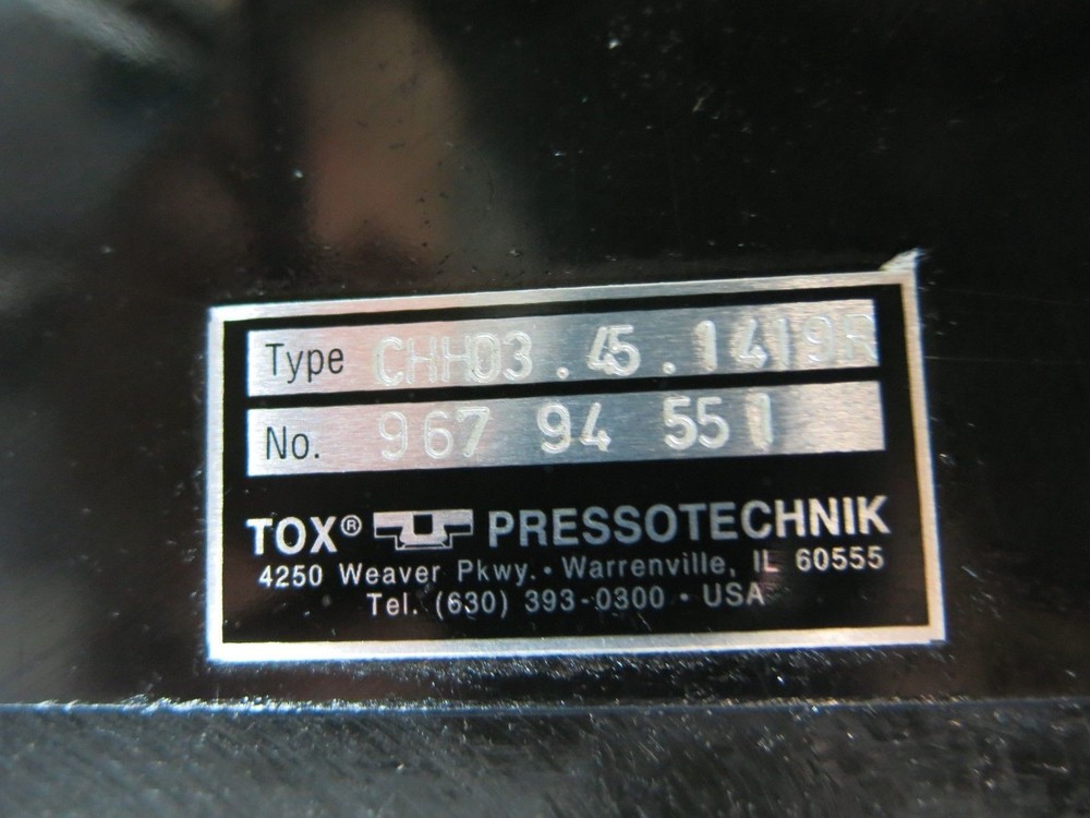 TOX PRESSOTECHNIK JOINING SYSTEM POWER PACK TWO CINCHERS UNUSED SHARP