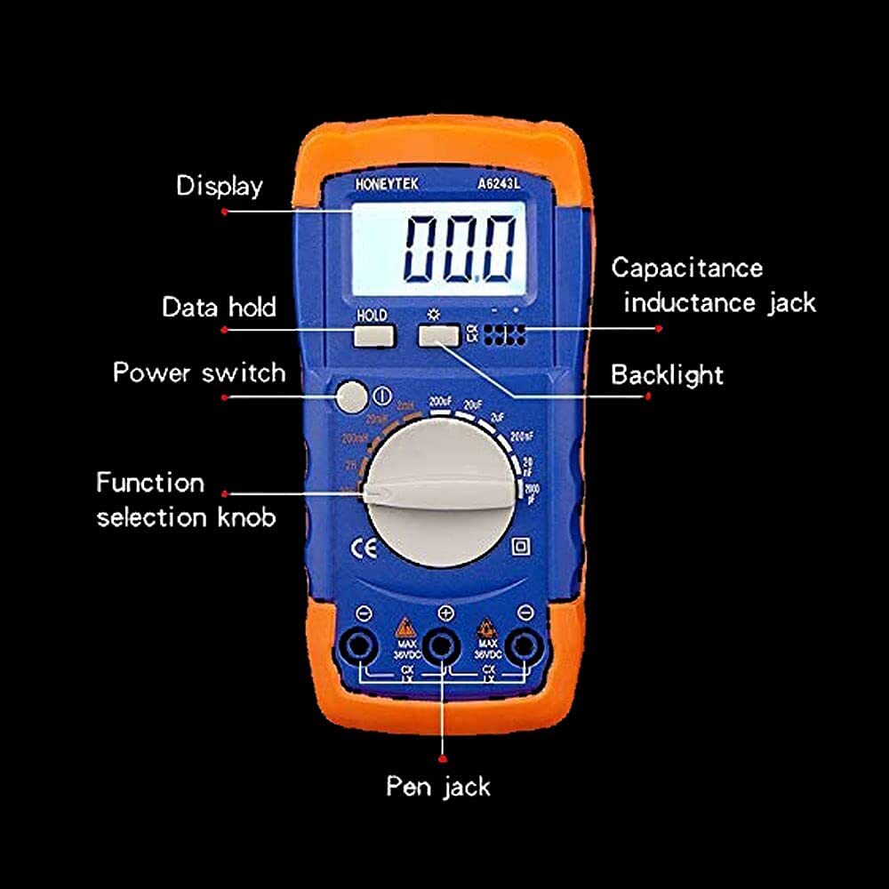 Honeytek A6243l Digital Inductance Meter Electronic Capacitance Tester Inductanc