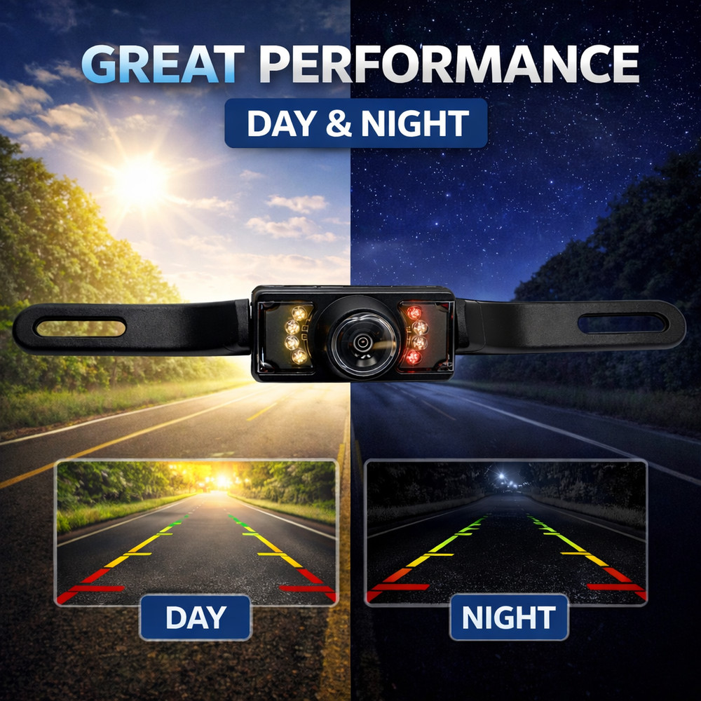 Rearview Backup Plate Camera for Boss BN965BLC Install Kit