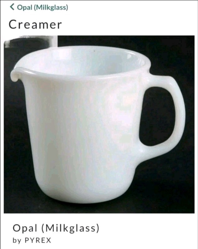 Vintage PYREX Tableware by Corning Opal Milk Glass Creamer