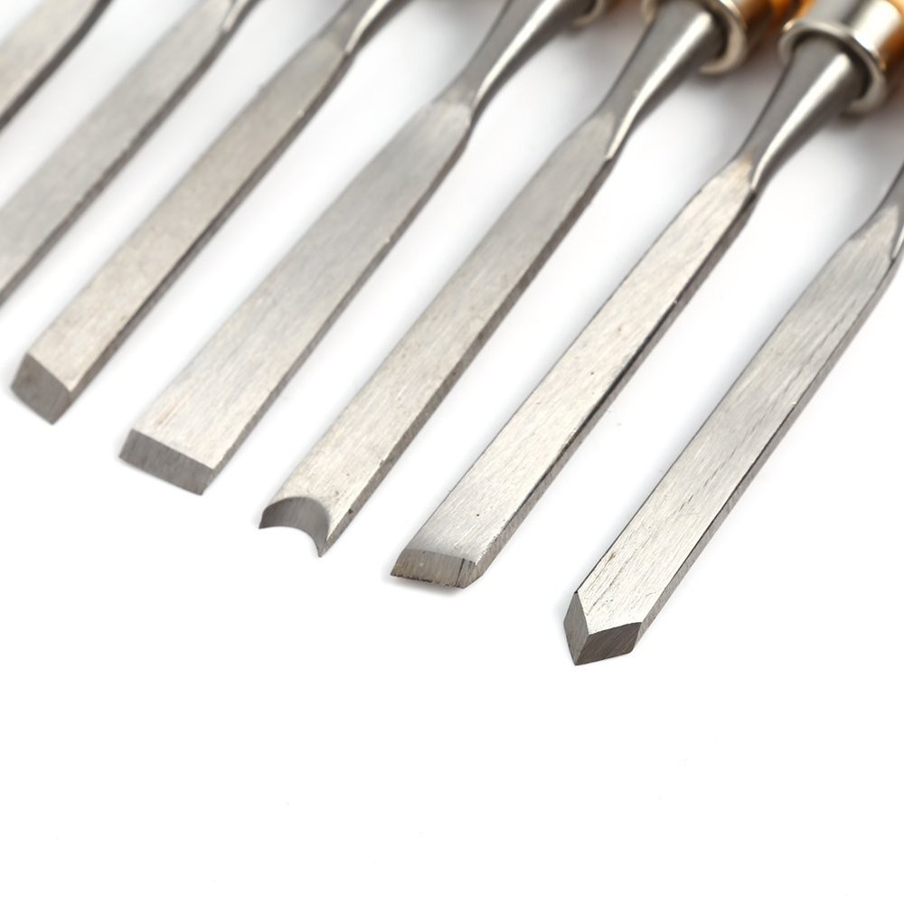 12 PCS Wood Carving Chisel Set Professional Gouge Tools with Bag Gouges