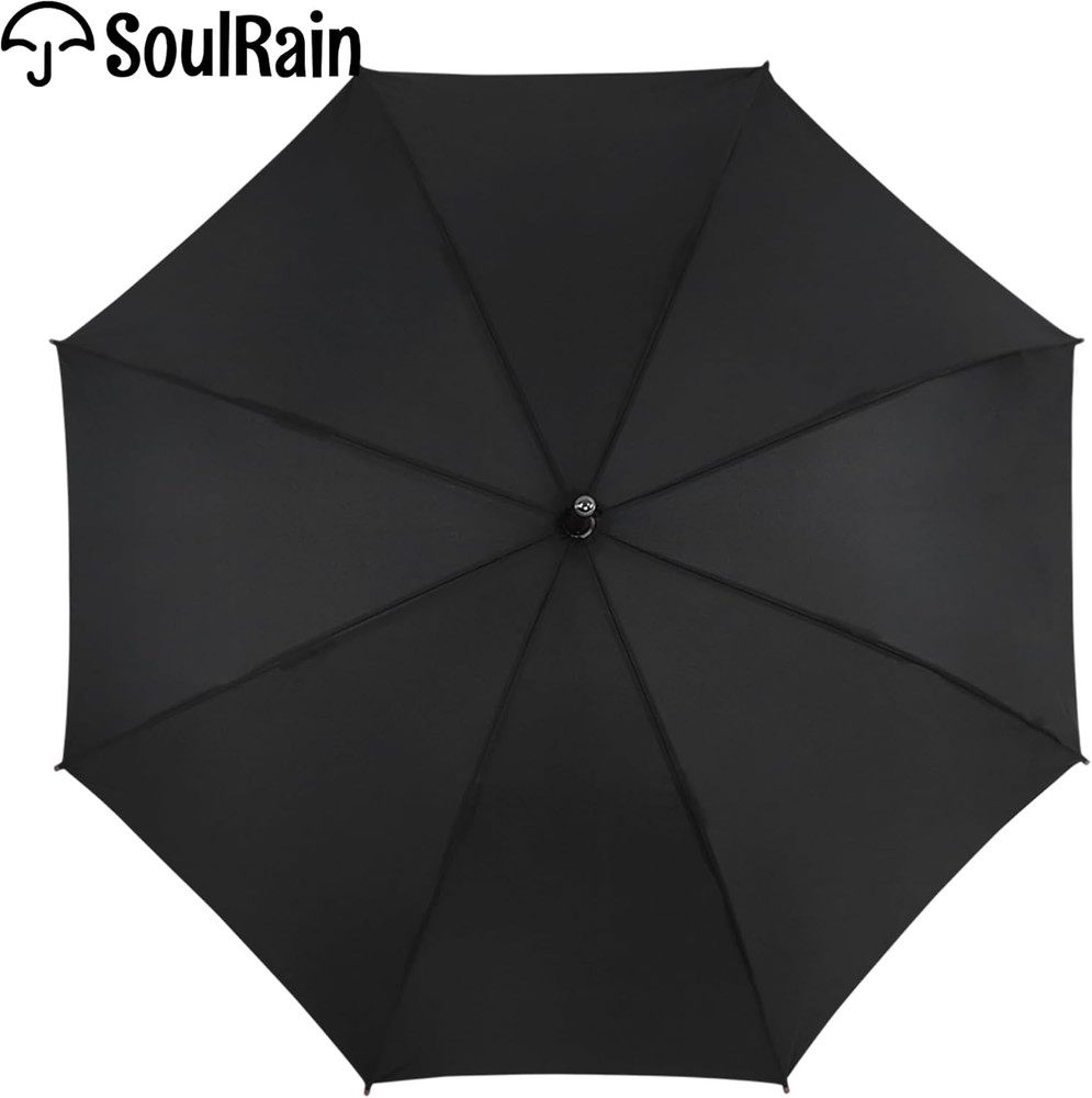 48" Black Umbrella – Stick Windproof Large Umbrellas for Rain, Automatic Open fo