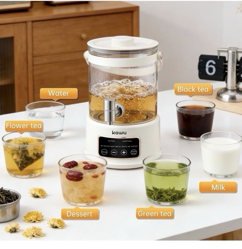 Kawu RC-Z825D2 Electric Kettle Touch Screen, Temp Control, Timer, 800W, White