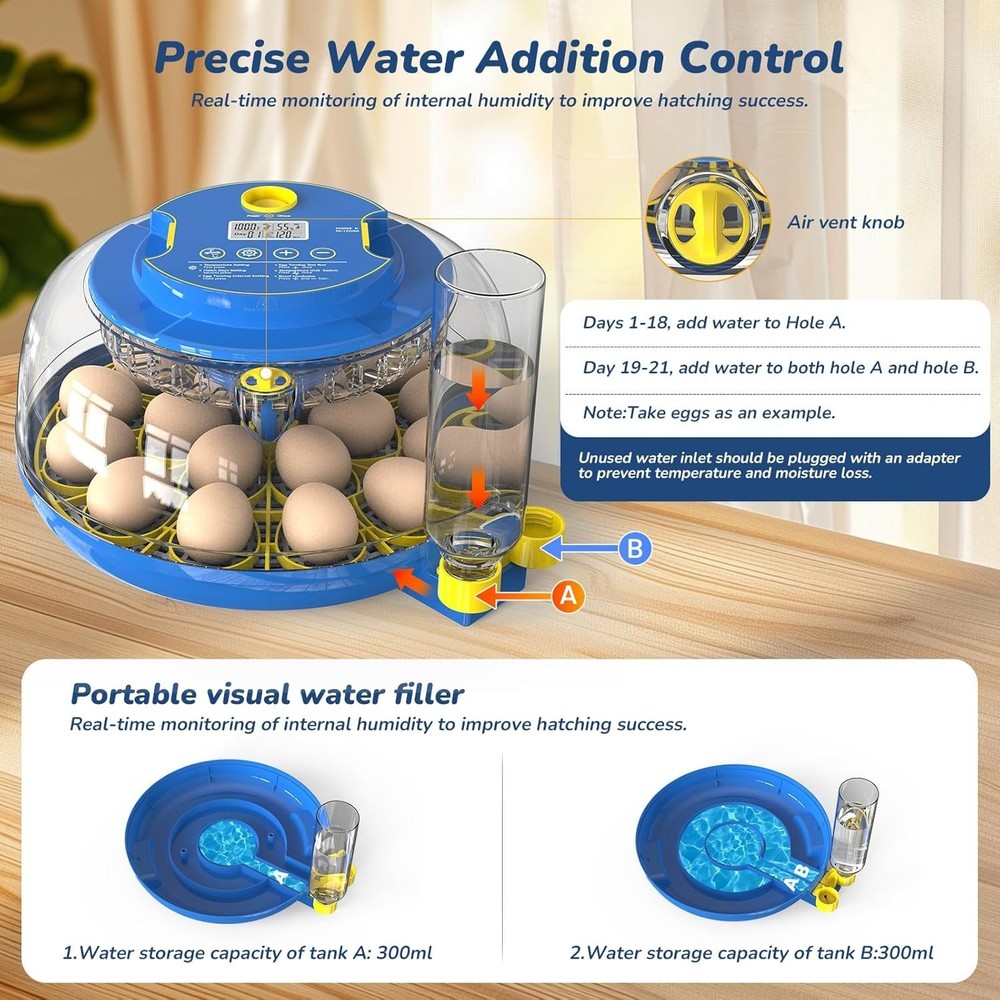Incubator for Hatching Eggs with Automatic Egg Turning & Temperature/Humidity...