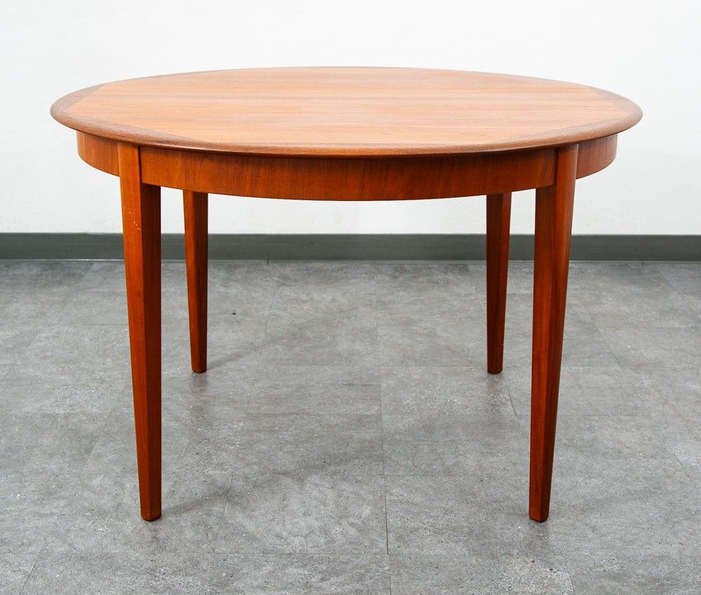 Mid Century Danish Dining Table Teak Round Square Expanding leaf Oval Denmark