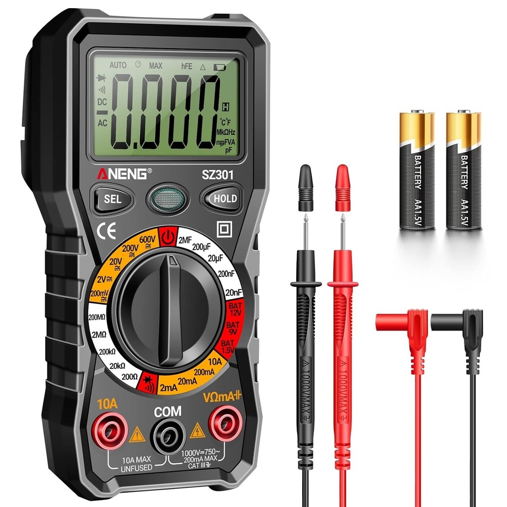 Digital Multimeter Meter Amp Ohm Voltmeter Automotive Battery Test DC AC Current