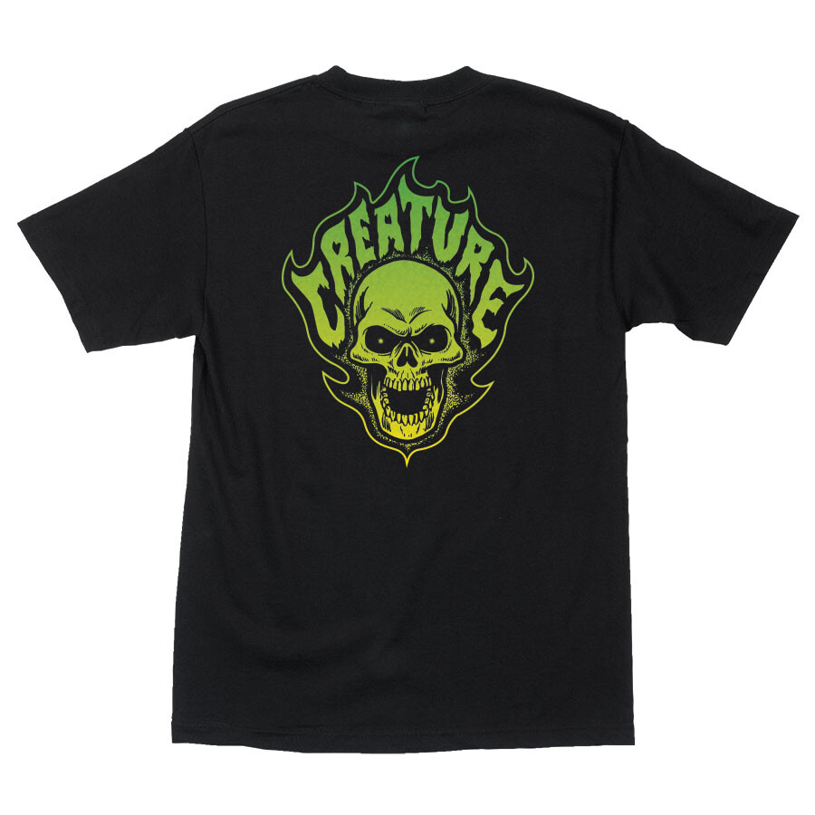 Creature Skateboards Bonehead Flame T-Shirt Black