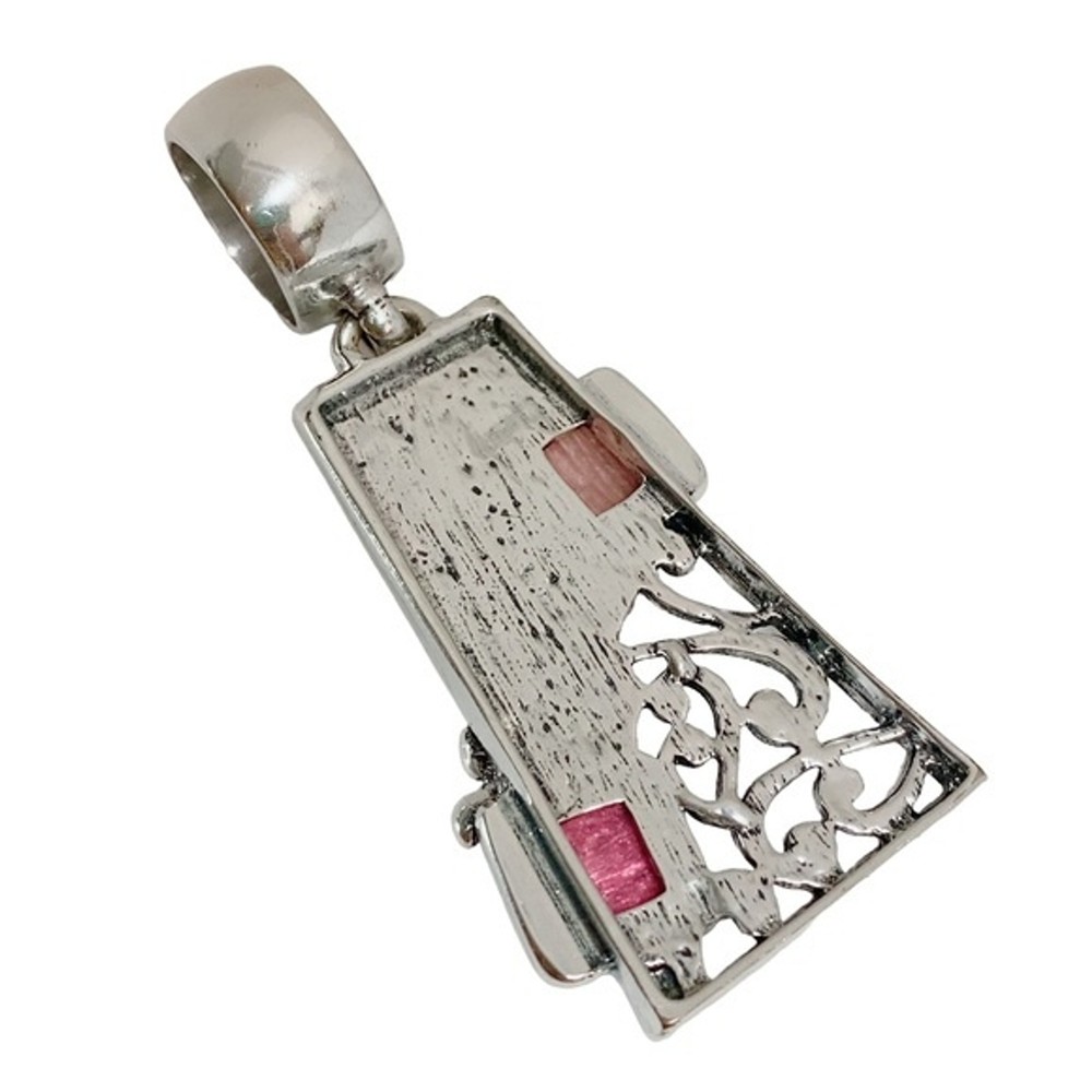SilverTone Large statement Bold Pendant Approx 3"