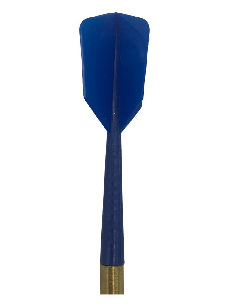30 Black Plastic Soft Tip Brass Dart Blue Flights