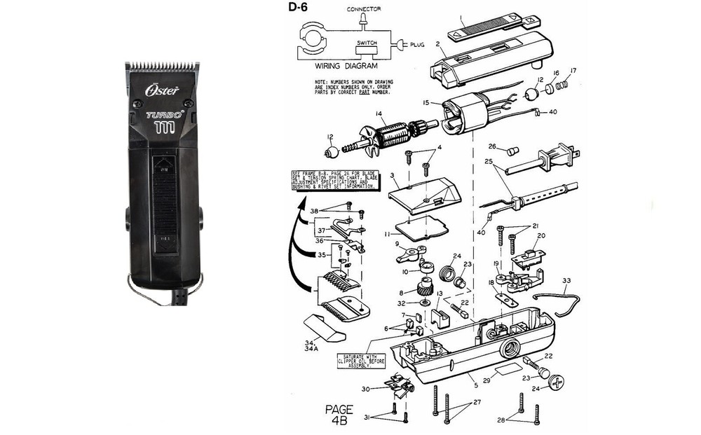 Parts for OSTER 111T -turbo