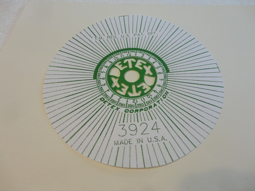 Detex Clock Paper Dial