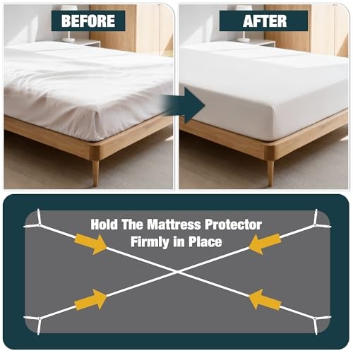 2 Pack Extra Long Bed Sheet Straps, Strong Diagonal Bedding Clips, Easy