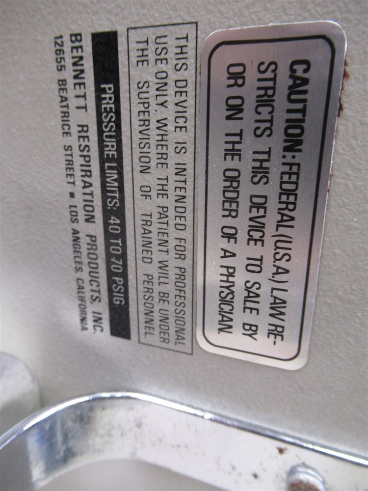 Bennett PR-2 Respiration Unit Vintage Pneumatically Powered Ventilator