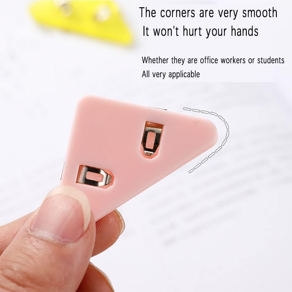 4pc Random Triangle Corner Data Clip,Multifunctional Binder Document Fastener