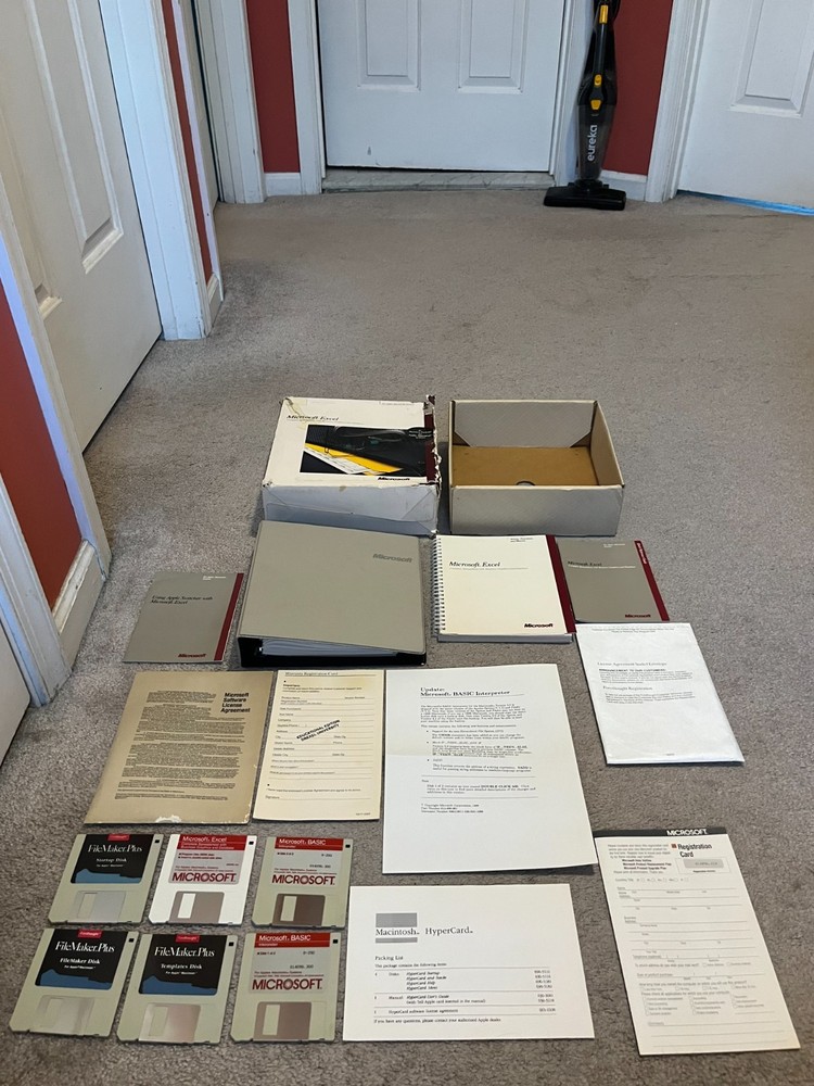 Microsoft Excel Basic File Maker Plus Vintage Rare 1987 WORKS