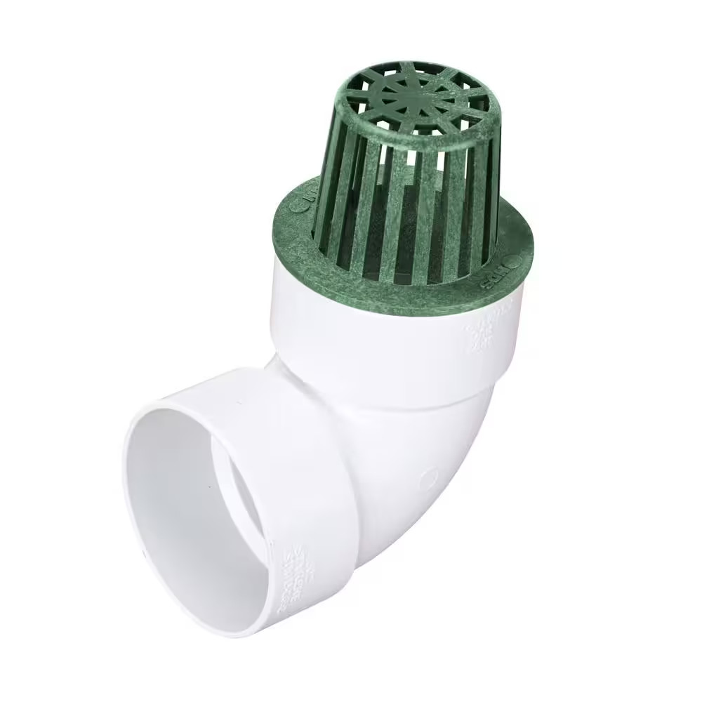 3 In. Plastic round Atrium Drainage Grate in Green