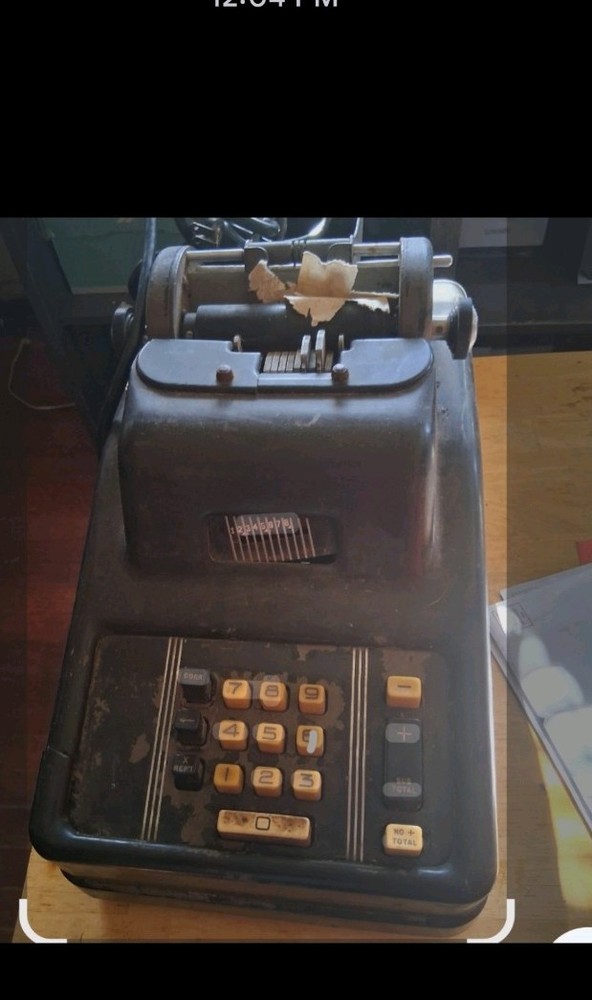 Vintage Mechanical Adding Machine Keypad Subtotal Buttons Antique