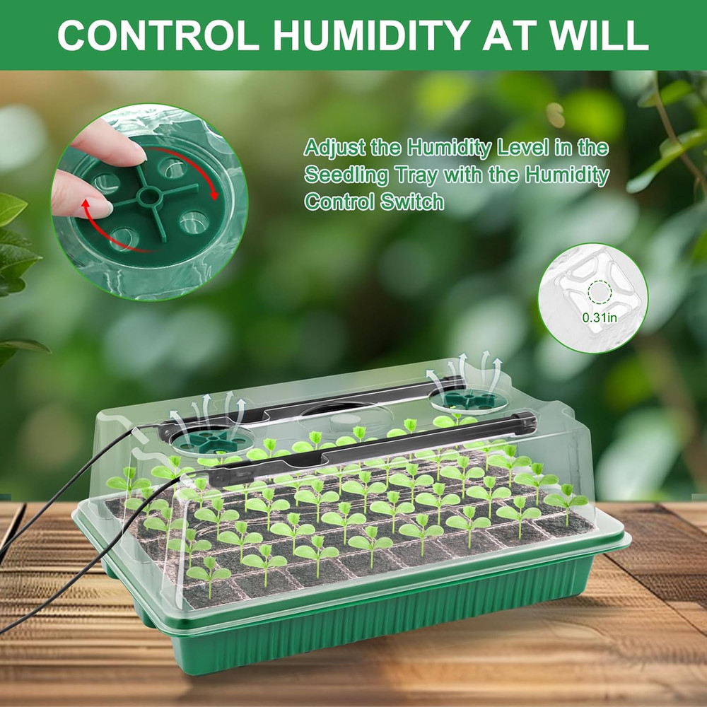 Seed Starter Tray with Timed Grow Light, 2 Pack Indoor Germination Kit
