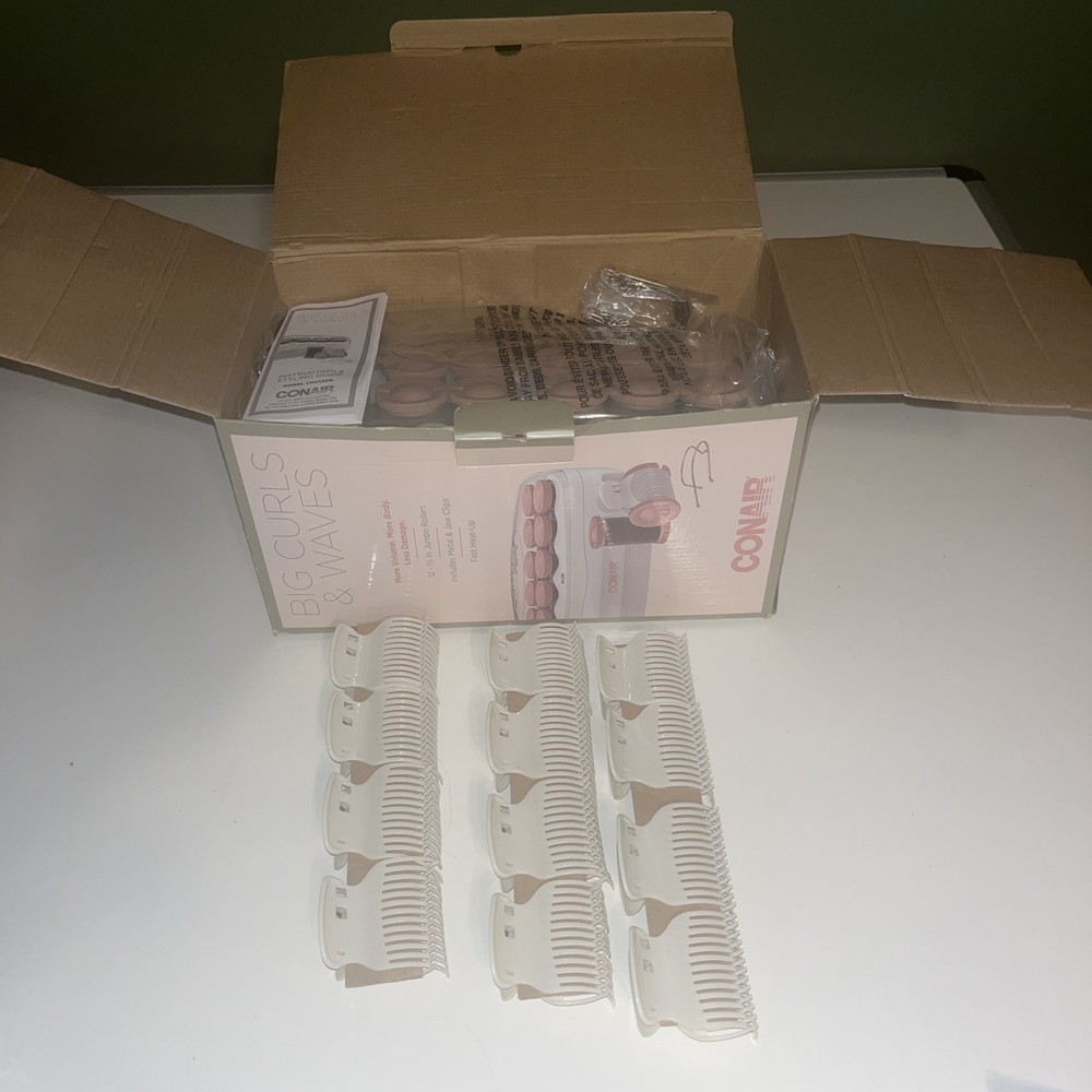 Conair Waves Volume 12 Jumbo Rollers Includes Super Clips #1 Selling Hot Roller