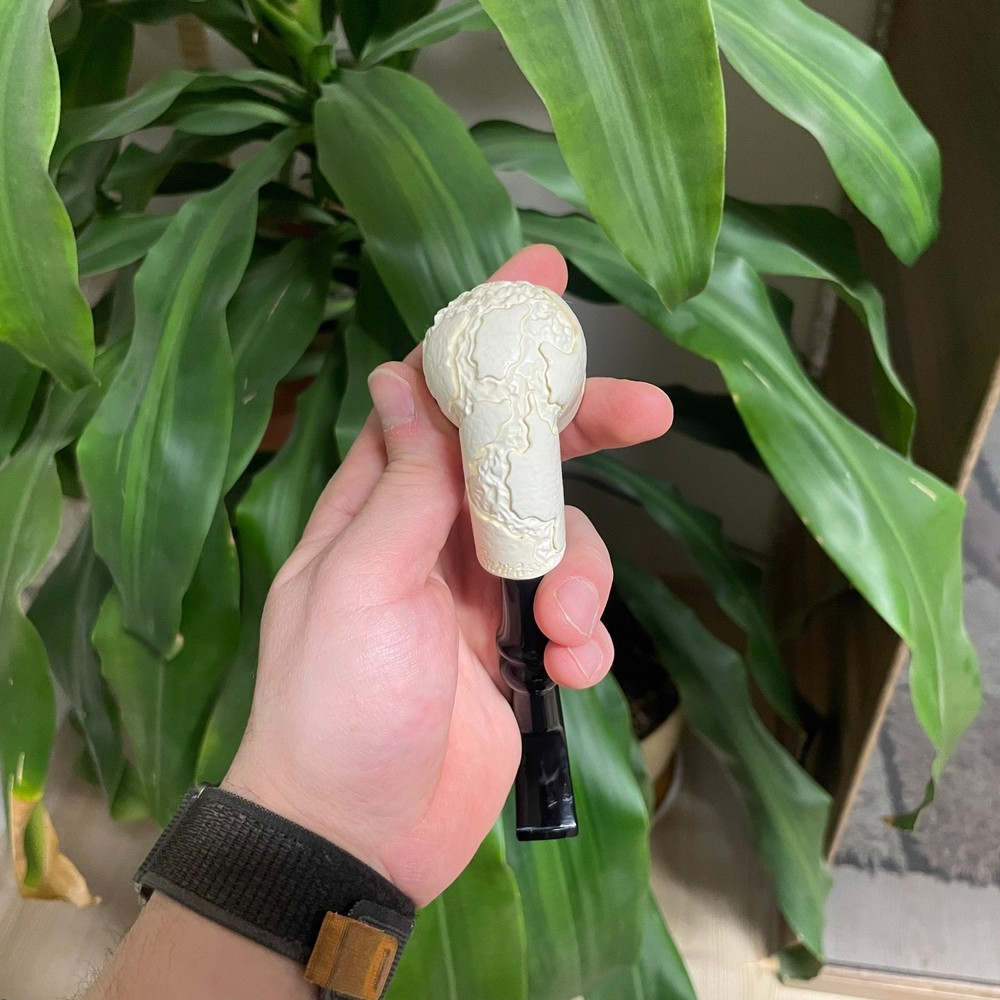 S.Yanik Meerschaum Pipe Map Ornament Smoking Pipe