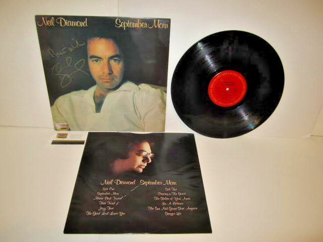 NEIL DIAMOND-SIGNED- "SEPTEMBER MORN" LP VINYL- AUTHENTICATED HOLOGRAM AND CERT