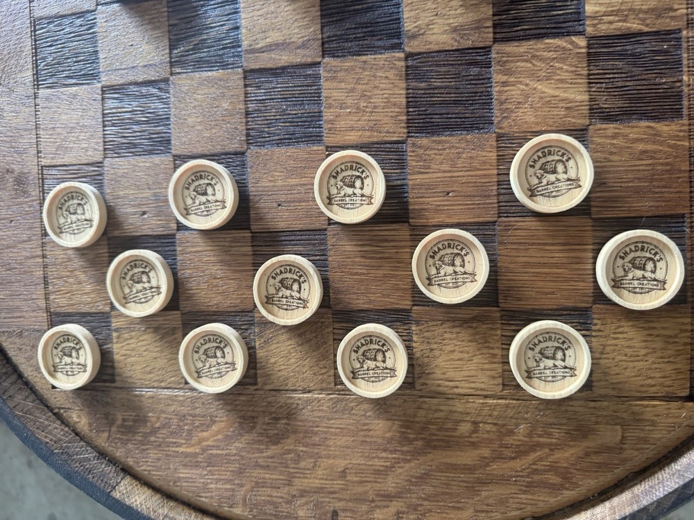 Checker Board Barrel Head Side Table