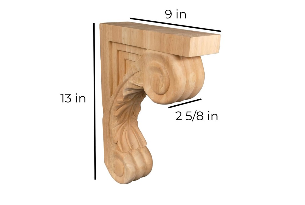 1 PC 13" Corbel Rustic Solid Hardwood Bracket C5UNFFBA Wall Shelf Support