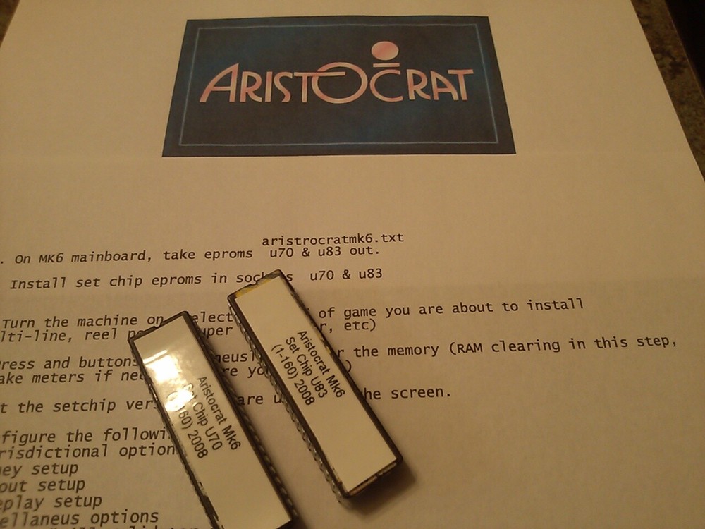 Aristocrat Mk6 clear/setup chips Mk6 Mark6