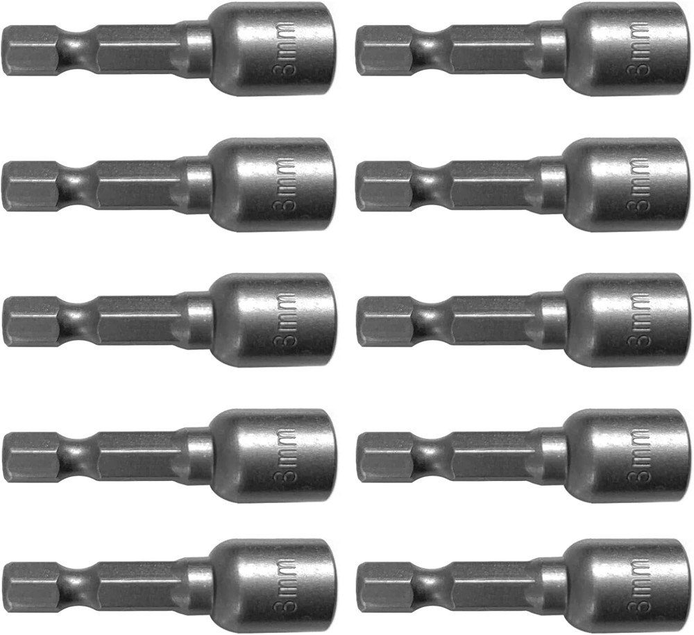 5/16 Nut Driver Bit Set 10PCS Hex Shank Magnetic Socket Quick Change Impact Tool