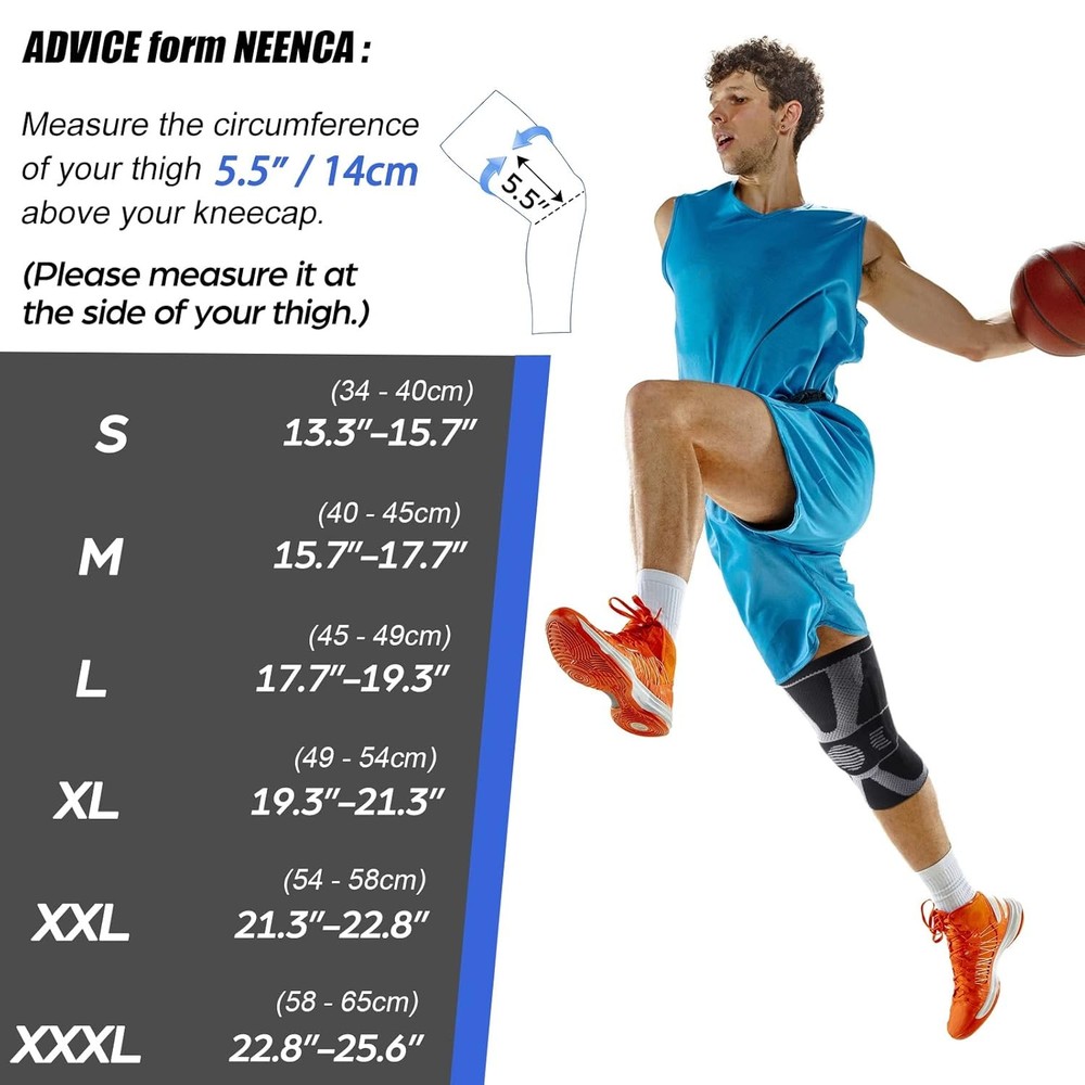 Knee Brace Compression Sleeve ACL Meniscus Support Arthritis Pain Relief
