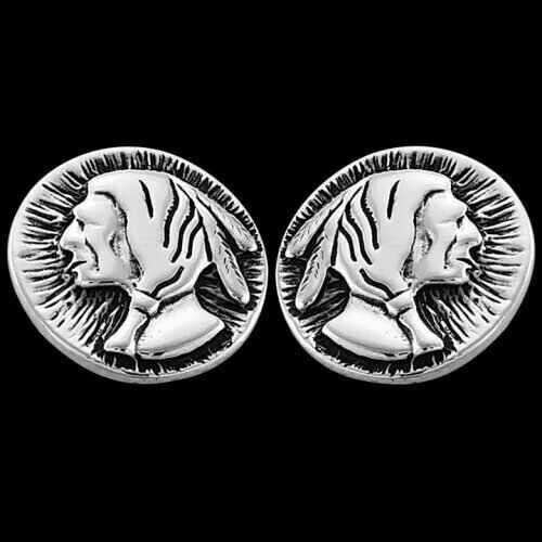 Sterling Silver Southwestern Chief Stud Earrings