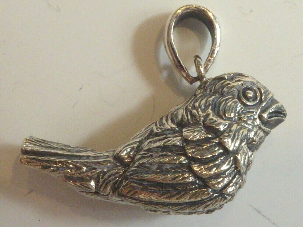SOLID SILVER NOVELTY BIRD  WHISTLE