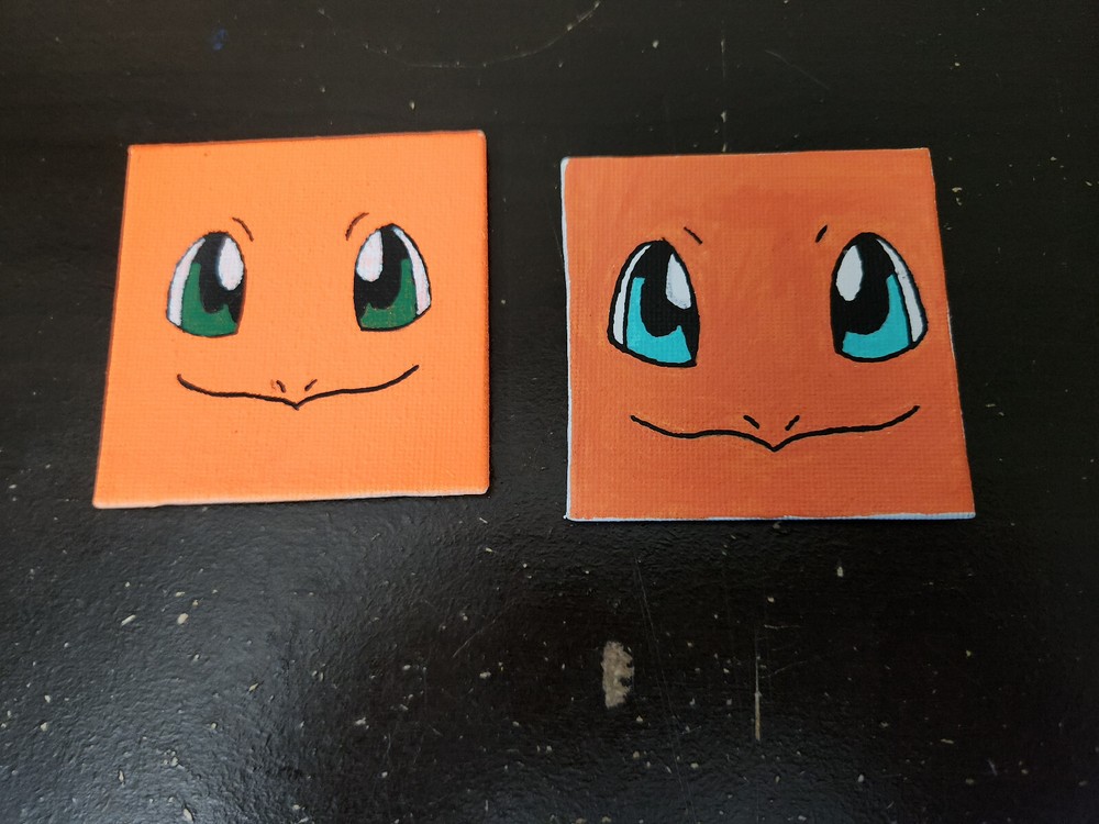 Handpainted Canvas Panel Magnet Charmander (*FAST SHIPPING!*)
