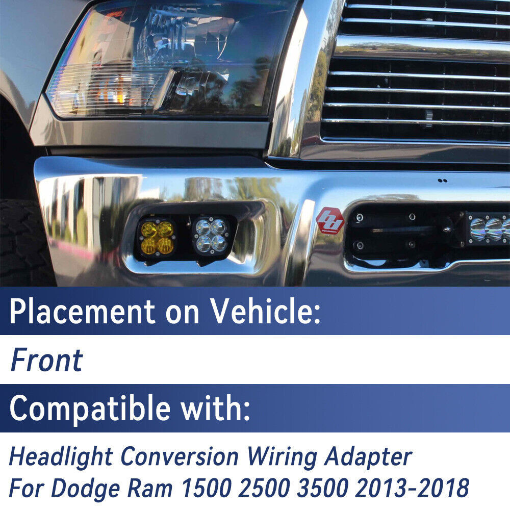 Projector Headlights Conversion Wire Harness For 13-18 Ram 1500 2500 3500 6.7L