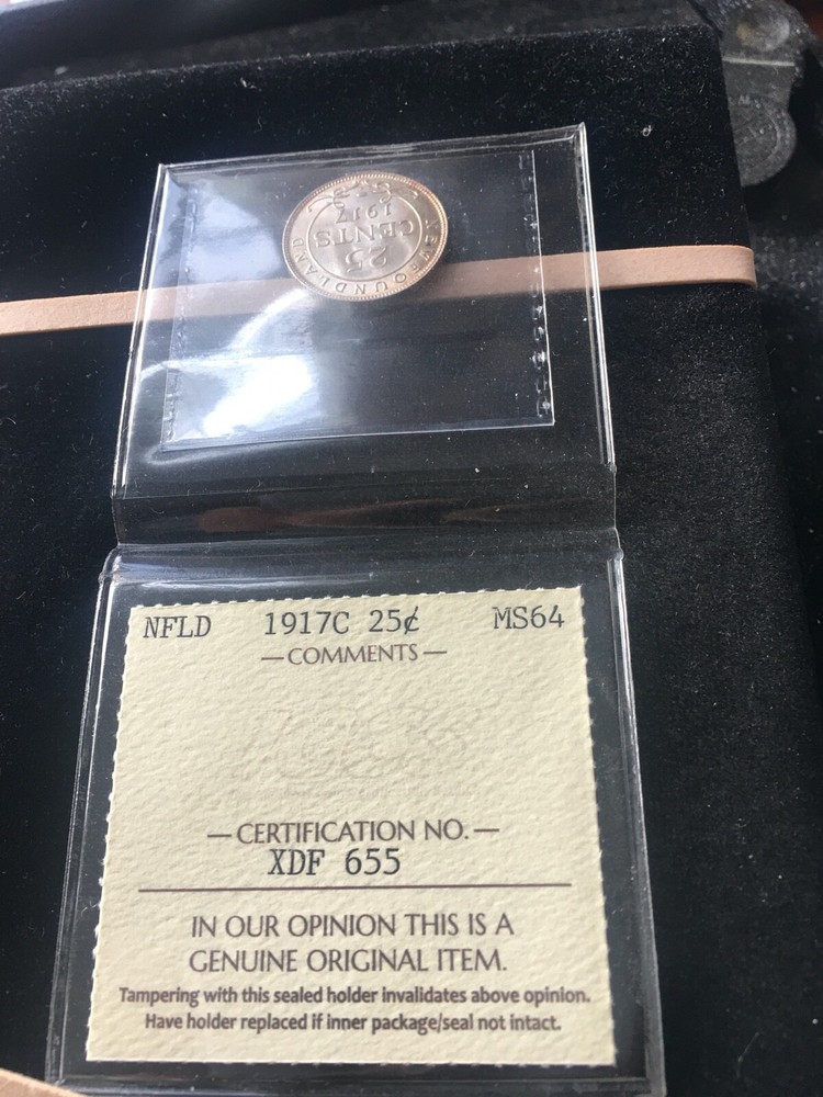 1917c ICCS Graded Newfoundland 25 Cent, **MS-64**