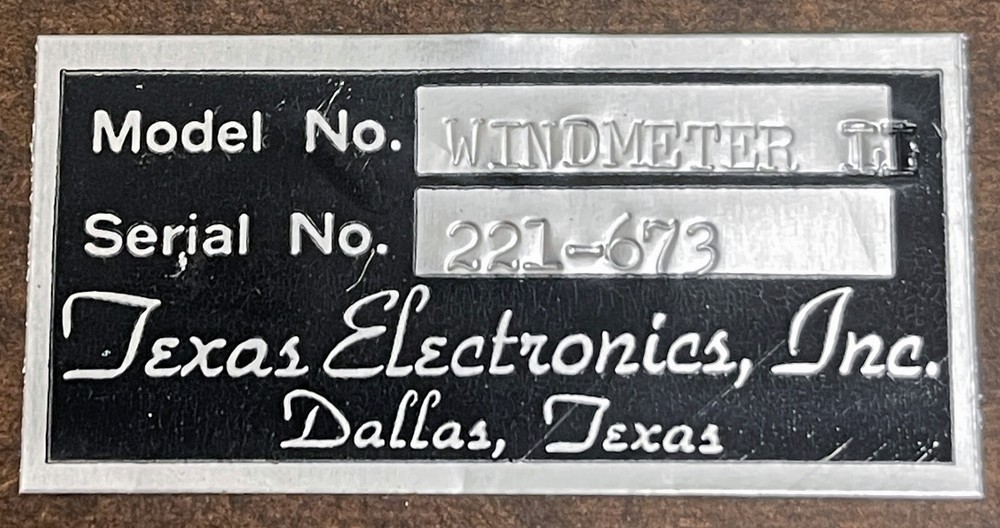 Texas Electronics Inc Windmeter II Wind Velocity Meter