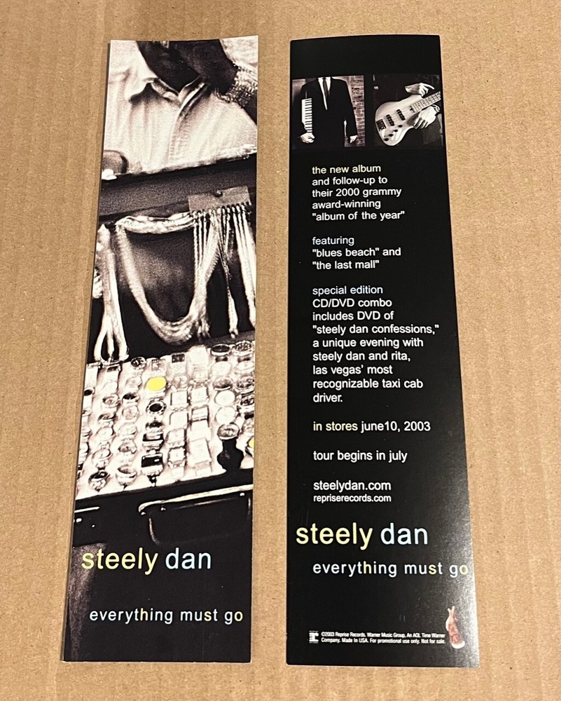 Steely Dan - Everything Must Go RARE promotional bookmark '03