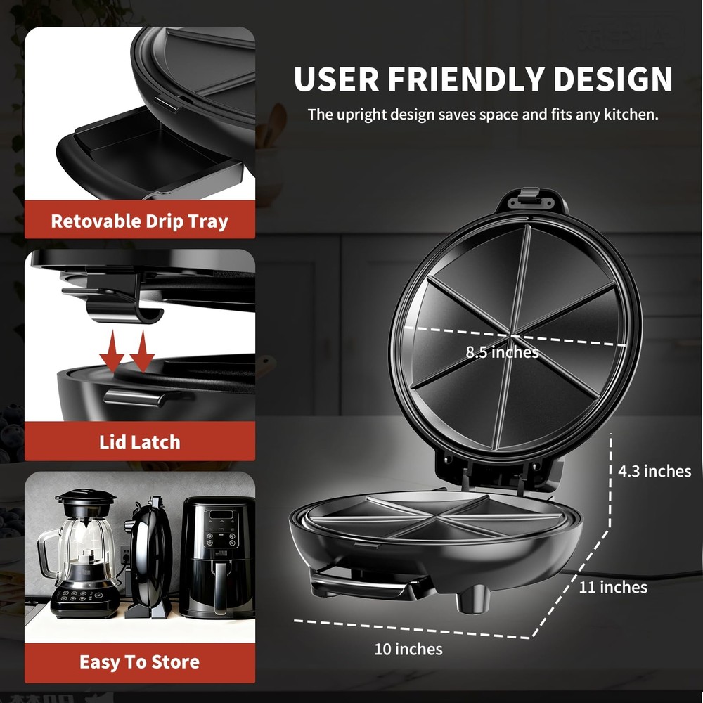Electric Quesadilla Maker, 9.5'' Press with Easy Normal, Black