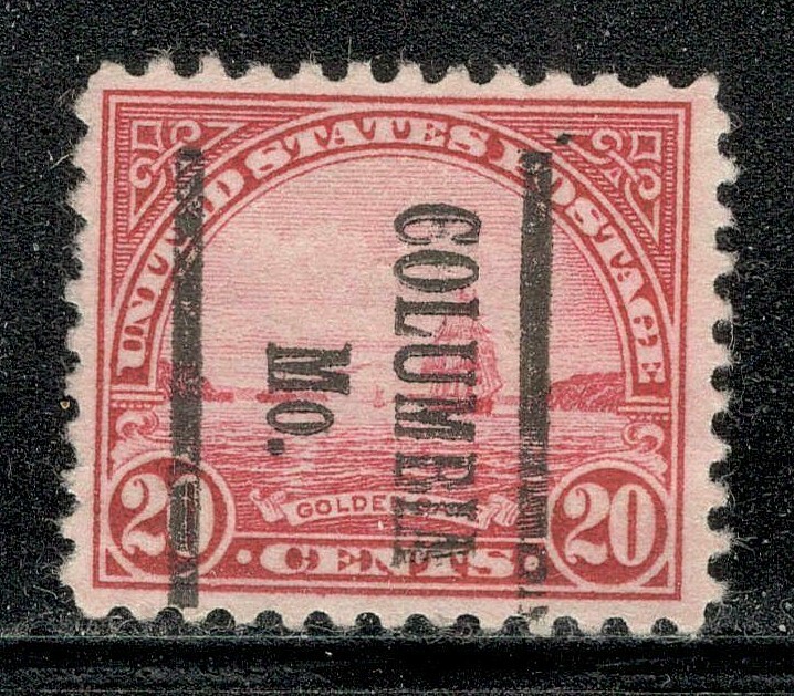 Sc # 698 ~ 20 cent Golden Gate Issue, Precancel, COLUMBIA MO.