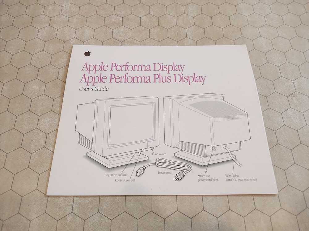 Apple Performa Display User's Guide, foldout, 1993