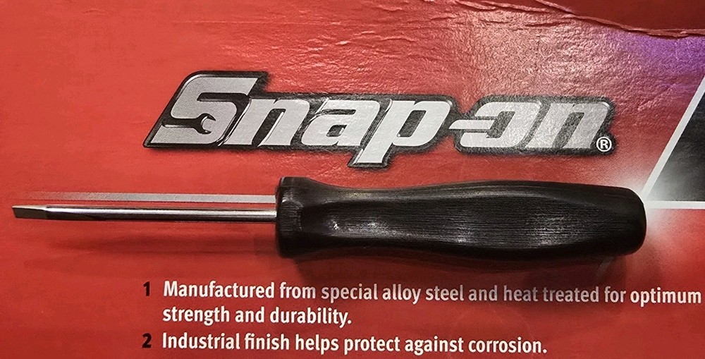 Snap-On Tools SDD244 Black Hard Plastic Handle FINE FLAT Tip Mini Screwdriver