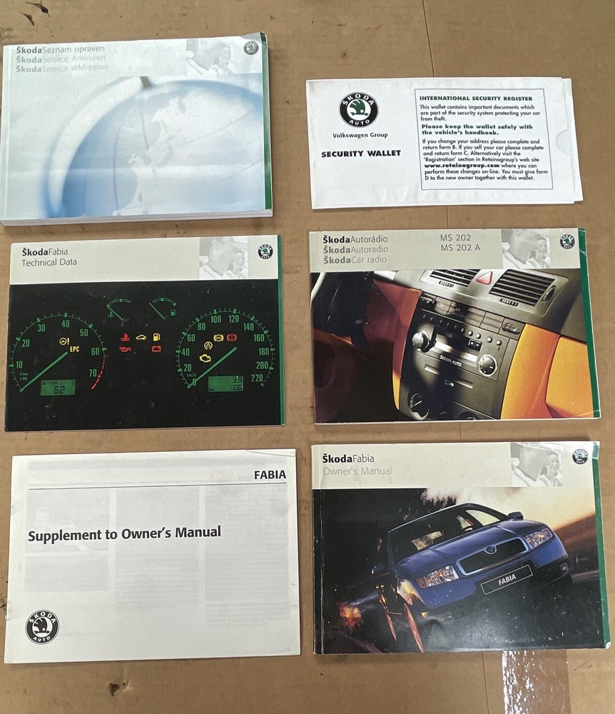 Mk1 Skoda Fabia Owners Manual