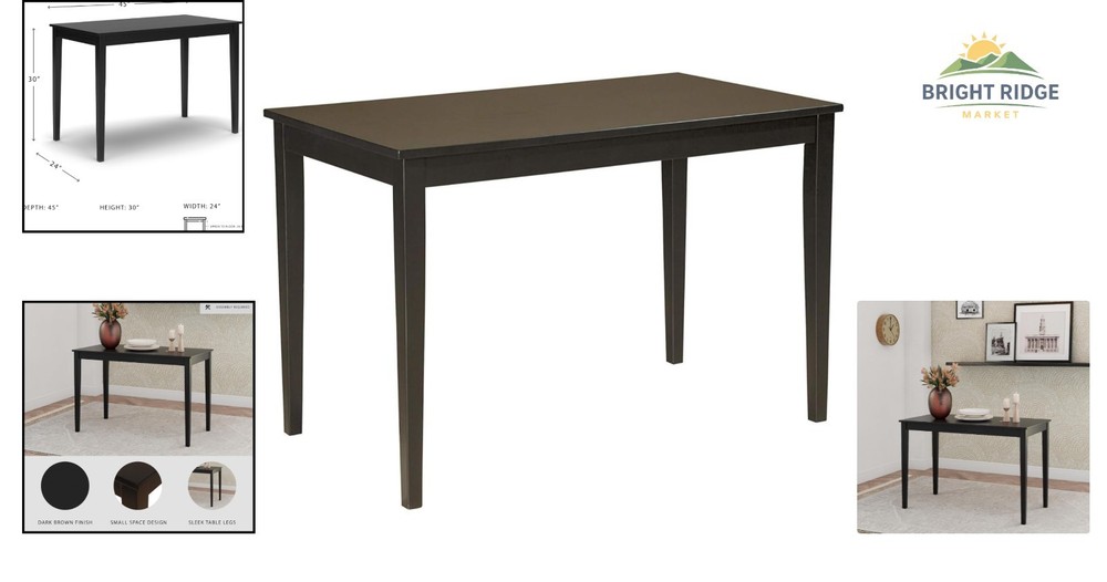 Indoor Rectangular Dining Table with Assembly Tools Included, No Tools Needed