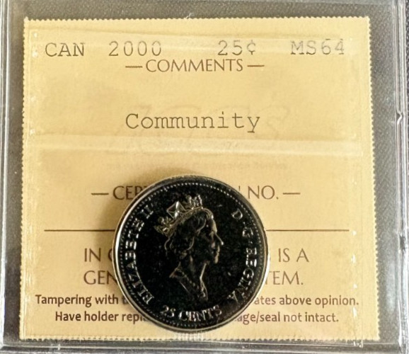 Canada - 25 Cents - 2000 - Community - ICCS Certified - MS-64