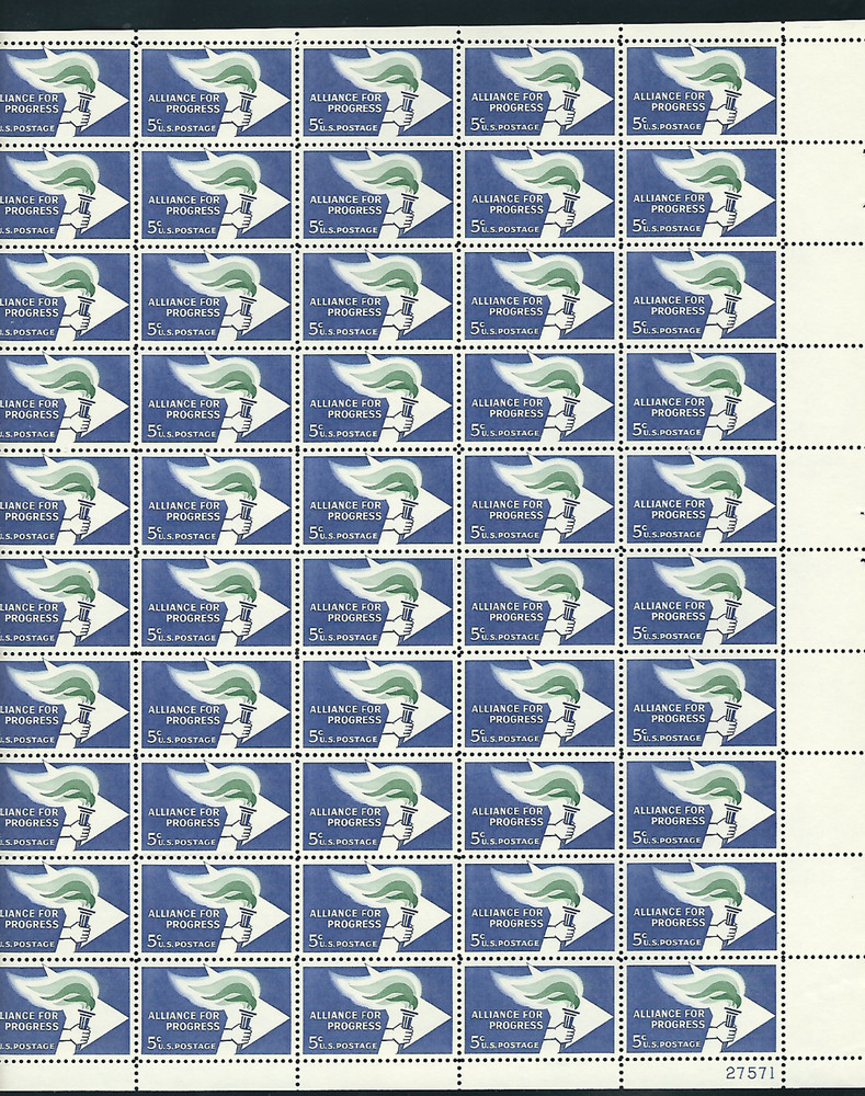 Scott #1234... 5 Cent... Alliance For Progress....Sheet With 50 Stamps