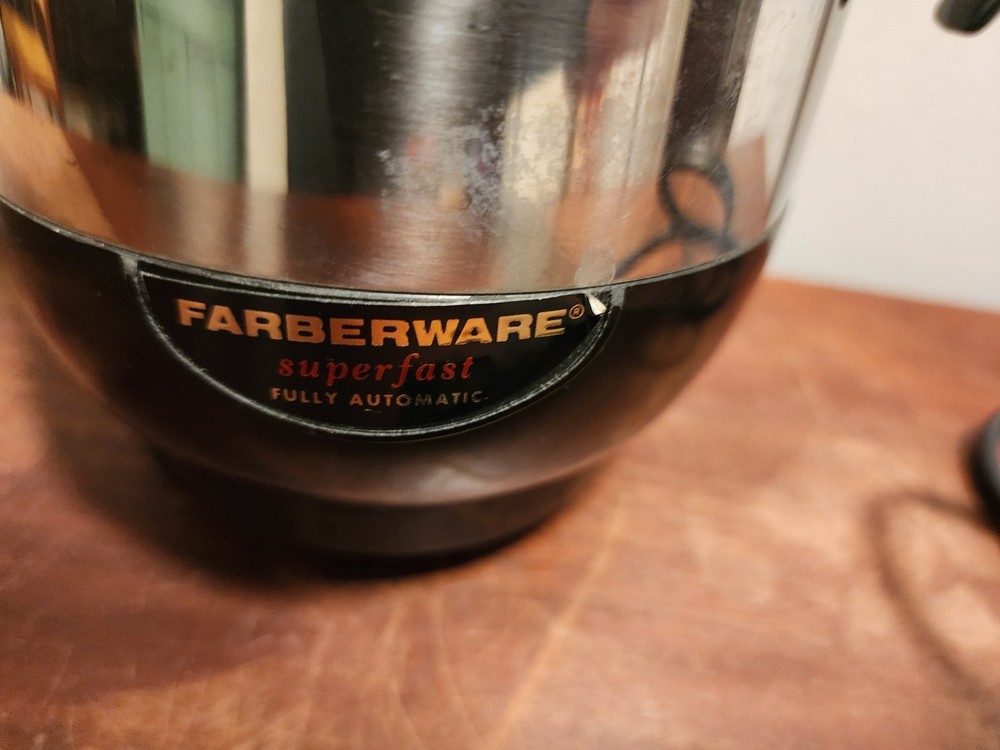 FARBERWARE 8 CUP SUPERFAST PERCOLATOR MODEL NO. 138B With Cord