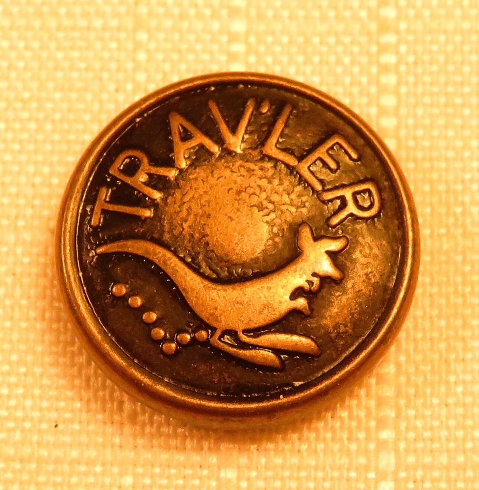 Trav'ler Kangaroo Pin Vintage Pinback