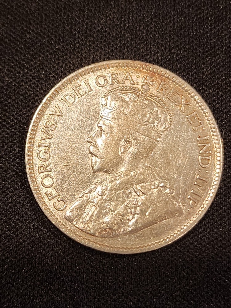 1917 Canada 25 Cents Silver Coin