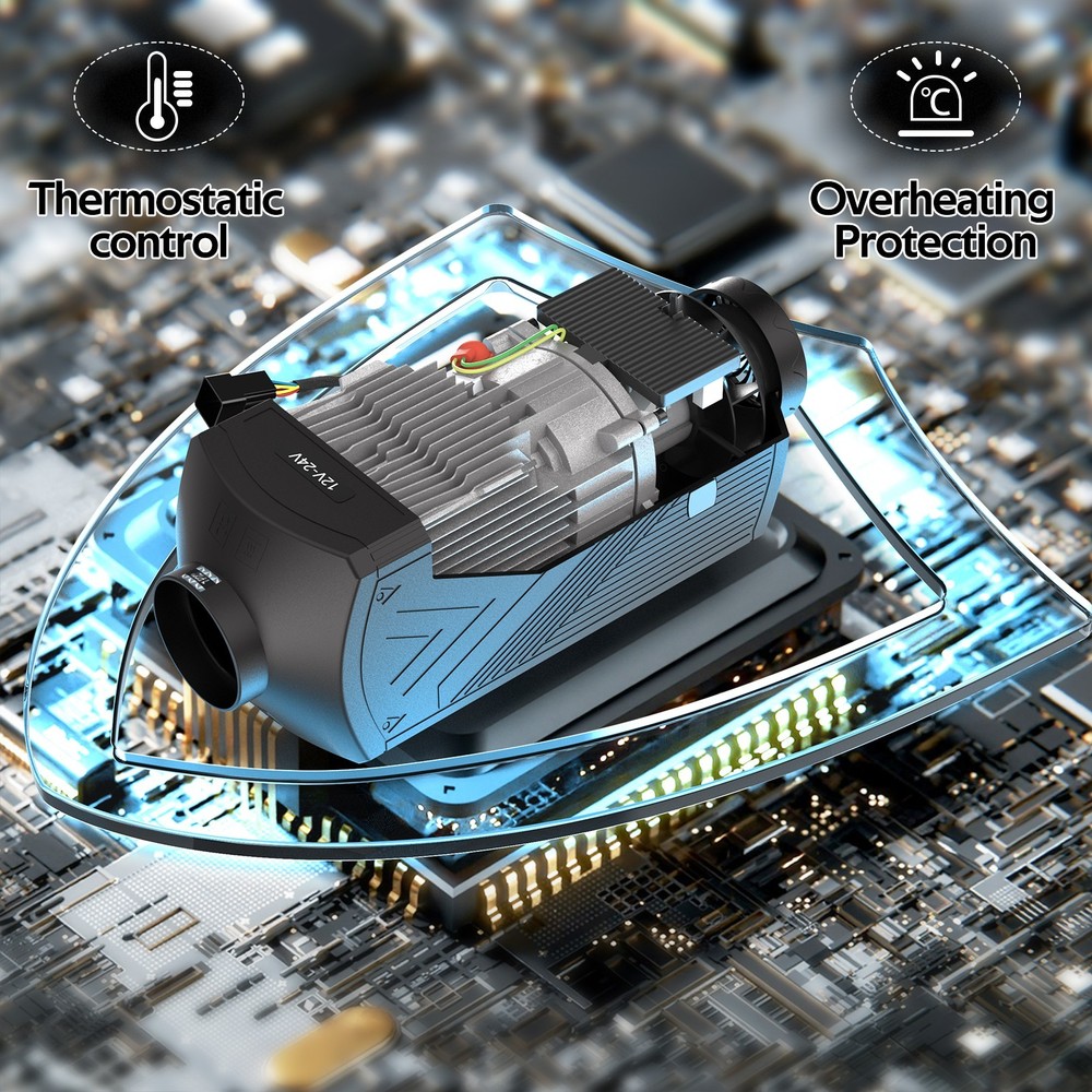 Diesel Car Heater All-in-one 12V 5KW LCD Remote Control For Bus Car RV Indoors