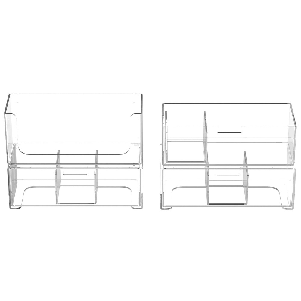 Bathroom Drawer Organizer Stackable Storage Drawers Clear Plastic Storage Bin...